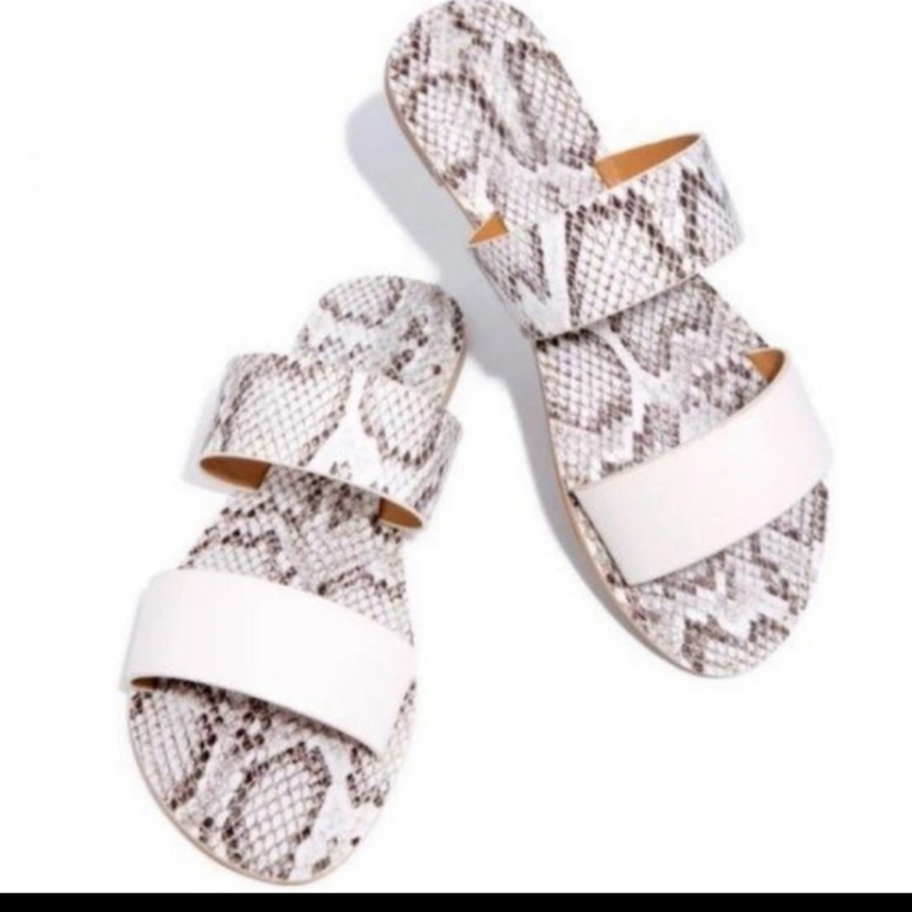 Vegan leather snake skin sandals